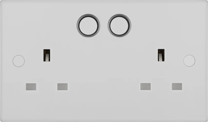 BG Smart 922/HC 13A Double WiFi Smart Switched Socket – White Square Edge