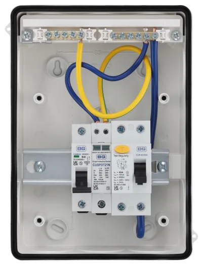 BG CFEV5AW IP65 40A EV Charger Consumer Unit with Type A RCD, MCB & Type 2 SPD
