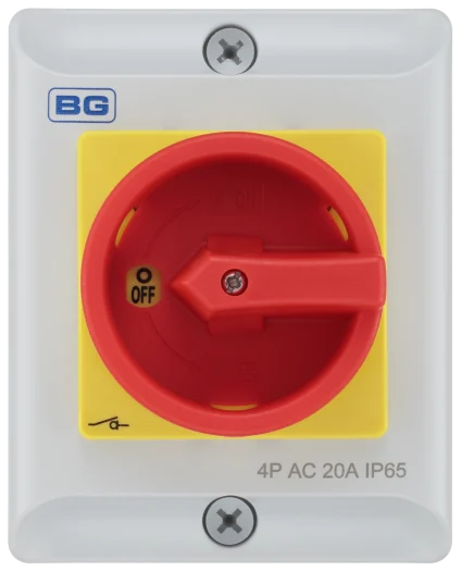 BG CPRSD420 20A 4-Pole IP65 Three-Phase Rotary Isolator Switch