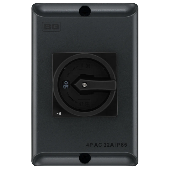 BG CPRSD432AG AC 32A 4 Pole IP65 Rotary Isolator - Anthracite Grey