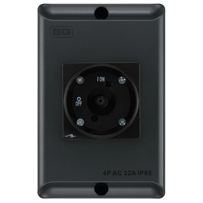 BG CPRSD432AG AC 32A 4 Pole IP65 Rotary Isolator - Anthracite Grey
