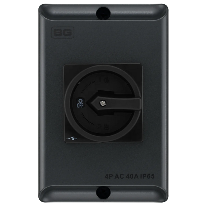 BG CPRSD440AG AC 40A 4 Pole IP65 Rotary Isolator - Anthracite Grey