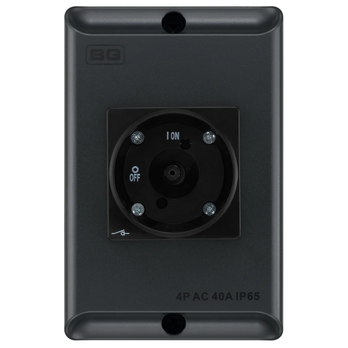 BG CPRSD440AG AC 40A 4 Pole IP65 Rotary Isolator - Anthracite Grey
