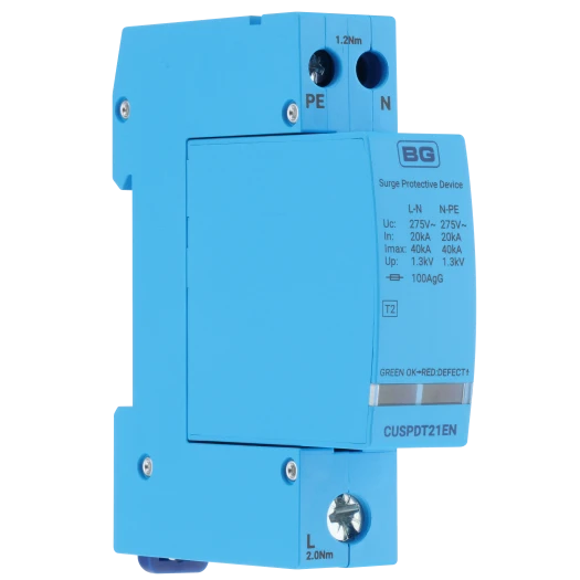 BG CUSPDT21EN Type 2 40kA Single-Module Surge Protection Device for TN-S, PME and TT Systems