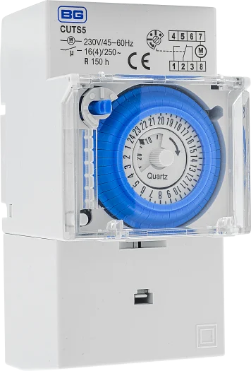 BG CUTS5 16A 24-Hour Analogue DIN Rail Timer – 2 Module