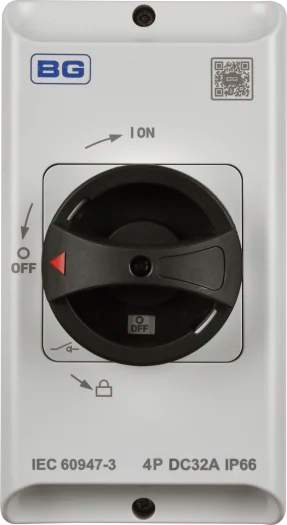 BG CPDC432 32A, 4-Pole DC, Rotary Isolator