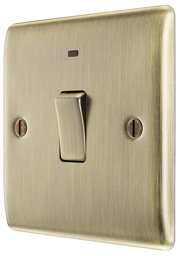 BG Nexus NAB31 20A Double Pole Switch with LED Indicator - Antique Brass