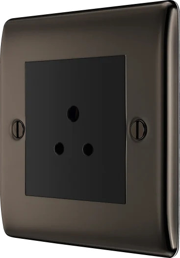 BG Nexus NBN28B 2A Round Pin Unswitched Socket – Black Insert - Black Nickel