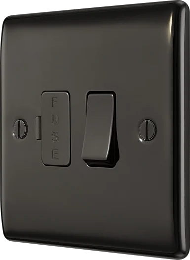 BG Nexus NBN50 13A Switched Fused Spur FCU – Double Pole - Black Nickel