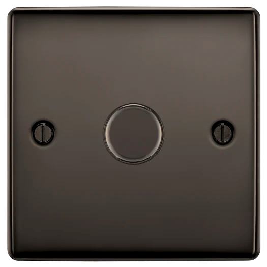 BG Nexus NBN81 200W Trailing Edge LED Dimmer Switch – 1 Gang 2 Way, 100W LED - Black Nickel