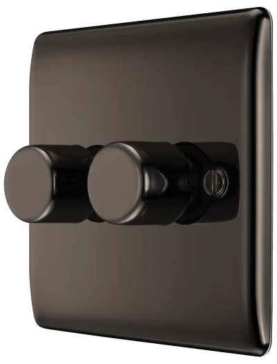 BG Nexus NBN82 2G 2W Trailing Edge LED Dimmer Switch – 2 x 100W LED - Black Nickel