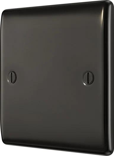 BG Nexus NBN94 Single 1 Gang Blank Plate – 86 x 86mm - Black Nickel