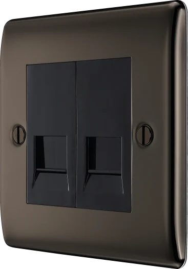 BG Nexus NBNBTS2 Double BT Secondary Telephone Socket – Screw Terminal - Black Nickel