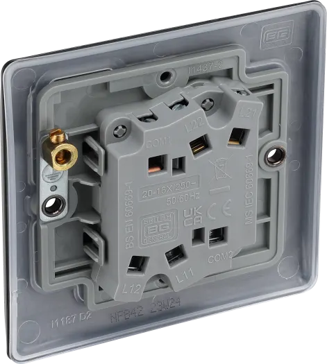 BG Nexus NFB42 2 Gang 2 Way Light Switch - Matt Black