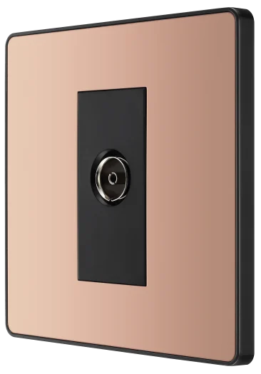 BG Evolve PCDCP60B Single Coaxial TV FM Aerial Socket - Polished Copper