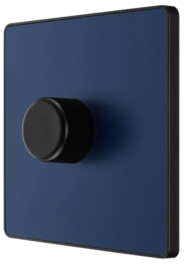 BG Evolve PCDDB81B 1 Gang 2 Way Push Dimmer Switch 200W – 100W LED - Matt Blue