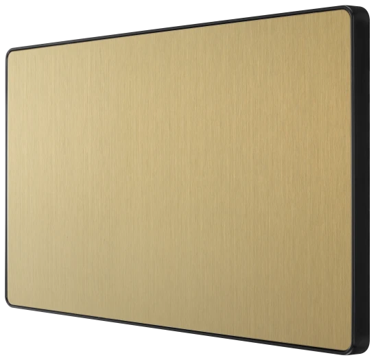 BG Evolve PCDSB95B 2 Gang Double Screwless Blank Plate - Satin Brass