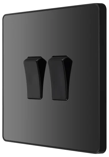 BG Evolve PCDBC42B Double 20A 16AX 2-Way Light Switch - Black Chrome