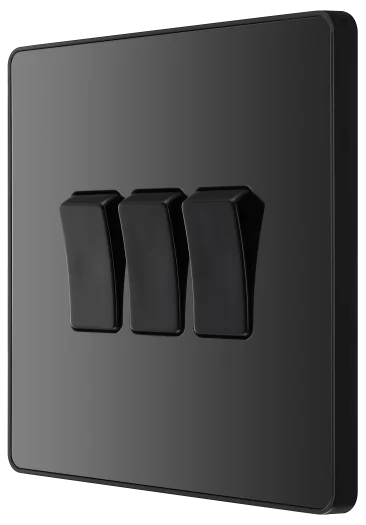 BG Evolve PCDBC43B 20A 16AZ Triple 2-Way Light Switch - Black Chrome