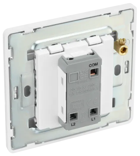 BG Evolve PCDCL12EW 20A Edge-to-Edge Rocker Switch - Pearlescent White