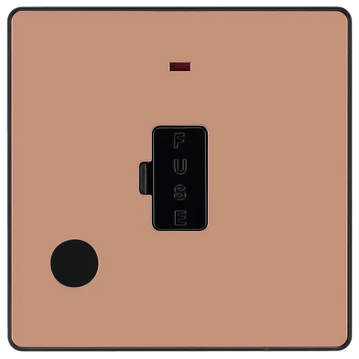 BG Evolve PCDCP54B 13A Unswitched Fused Connection Unit with LED & Flex Outlet - Polished Copper