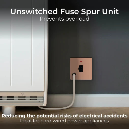 BG Evolve PCDCP54B 13A Unswitched Fused Connection Unit with LED & Flex Outlet - Polished Copper