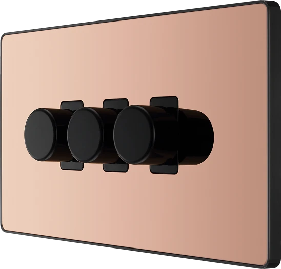BG Evolve PCDCP83B Triple 200W Dimmer Switch - Polished Copper