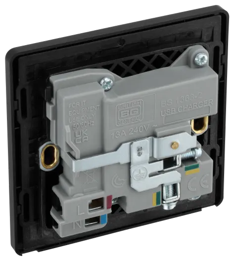 BG Evolve PCDMG21UAC18B 13A Single USB Charging Socket - Matt Grey