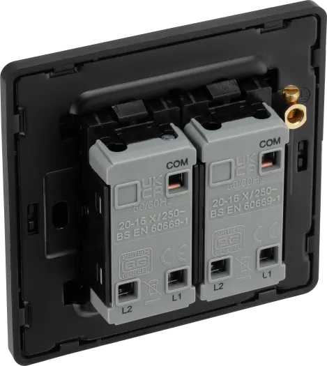 BG Evolve PCDMG42EB 20A Double 2-Way Edge Rocker Switch - Matt Grey