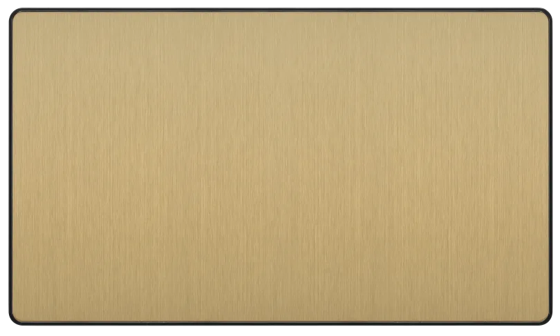 BG Evolve PCDSB95B 2 Gang Double Screwless Blank Plate - Satin Brass