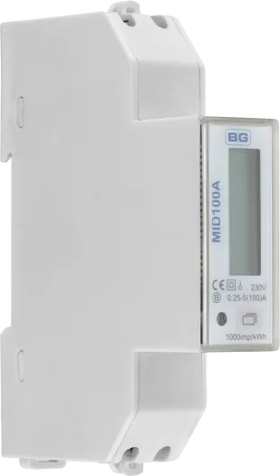 BG MID100A 100A MID Approved Import & Export Energy Meter with RS485 Modbus
