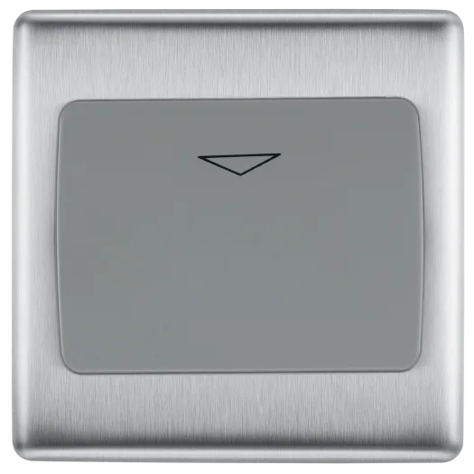 BG Nexus NBSKYCSG 16A Hotel Key Card Switch with Grey Insert - Brushed Steel