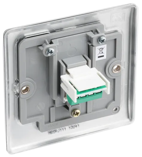 BG Nexus NBSRJ111 Single RJ11 Telephone Socket - Brushed Steel