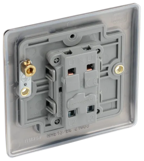 BG Nexus NAB13 20A 16AX 1 Gang Intermediate Rocker Light Switch - Antique Brass