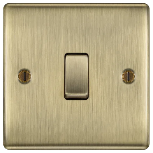 BG Nexus NAB13 20A 16AX 1 Gang Intermediate Rocker Light Switch - Antique Brass