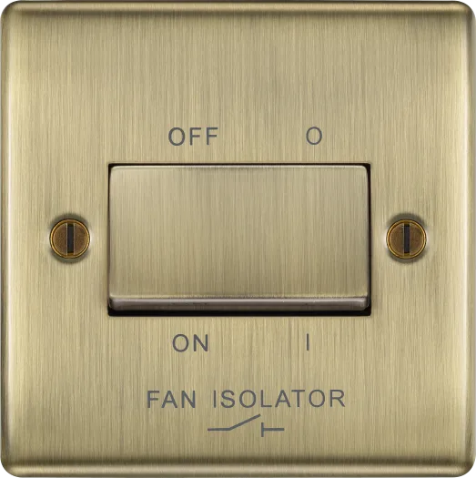 BG Nexus NAB15 10A 10AX 3 Pole Fan Isolator Switch - Antique Brass