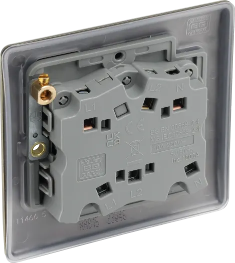 BG Nexus NAB15 10A 10AX 3 Pole Fan Isolator Switch - Antique Brass