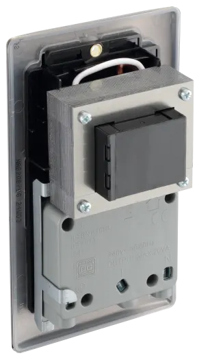 BG Nexus NAB20B 115/240V Dual Voltage Shaver Socket – Black Insert - Antique Brass