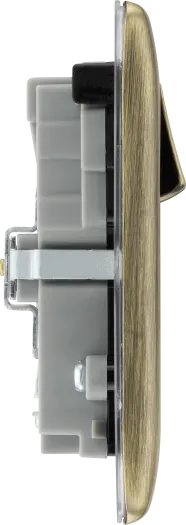 BG NAB22UAC45B NEXUS METAL ANTIQUE BRASS 45W USB A&C Double Socket with Black Inserts
