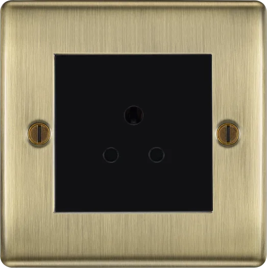 BG NAB28B NEXUS METAL ANTIQUE BRASS SINGLE ROUND PIN UNSWITCHED 2A SOCKET