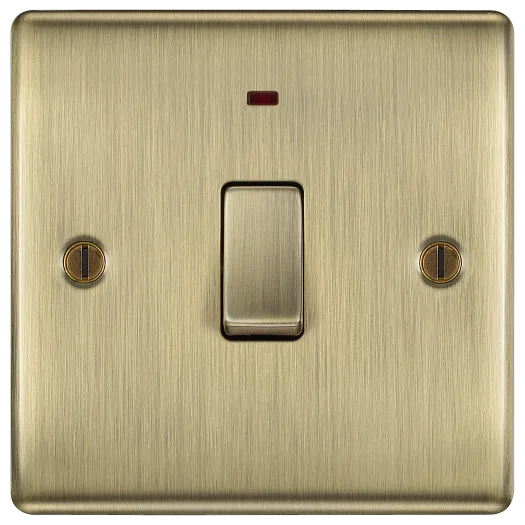 BG Nexus NAB31 20A Double Pole Switch with LED Indicator - Antique Brass