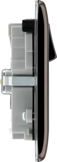 BG Nexus NBN22UAC22B 13A Double Switched Socket with 22W USB-A & USB-C Fast Charging - Black Nickel