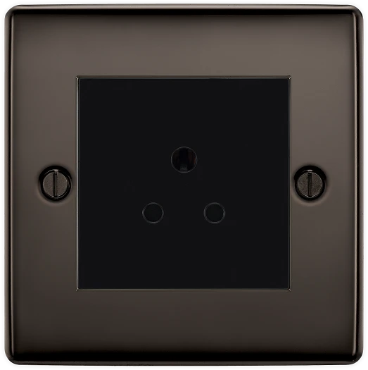 BG Nexus NBN28B 2A Round Pin Unswitched Socket – Black Insert - Black Nickel