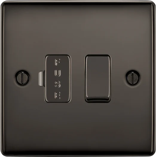 BG Nexus NBN50 13A Switched Fused Spur FCU – Double Pole - Black Nickel