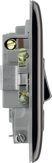 BG Nexus NBN53 13A Switched Fused Spur with LED Indicator & Flex Outlet – Double Pole - Black Nickel