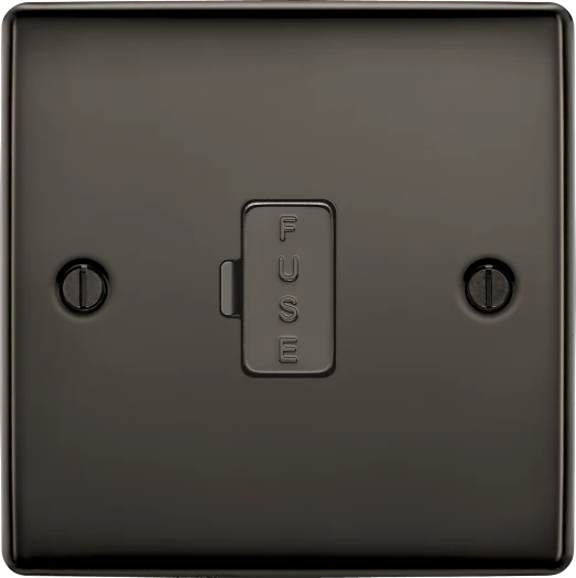 BG Nexus NBN54 13A Unswitched Fused Spur FCU - Black Nickel