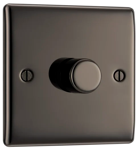 BG Nexus NBN81 200W Trailing Edge LED Dimmer Switch – 1 Gang 2 Way, 100W LED - Black Nickel