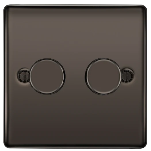 BG Nexus NBN82 2G 2W Trailing Edge LED Dimmer Switch – 2 x 100W LED - Black Nickel