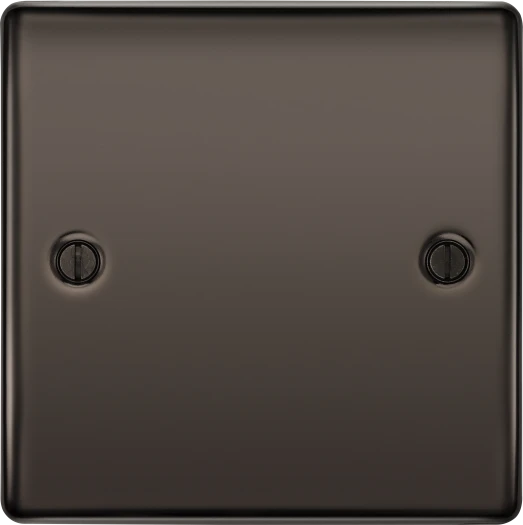 BG Nexus NBN94 Single 1 Gang Blank Plate – 86 x 86mm - Black Nickel