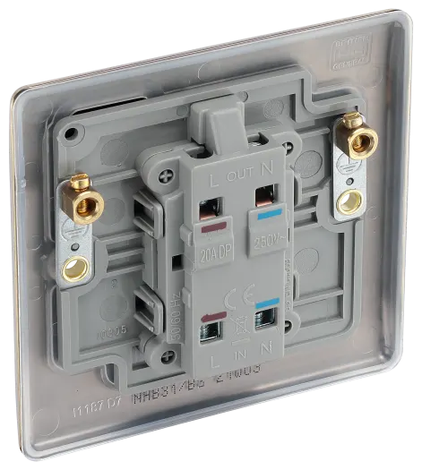 BG Nexus NAB31 20A Double Pole Switch with LED Indicator - Antique Brass